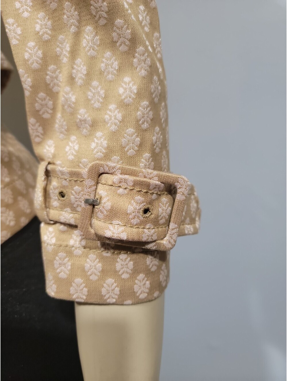 PIAZZA SEMPIONE Jacket Women US 4 IT 40 Beige Floral Belted Made in Italy NEW#CC - Picture 6 of 16
